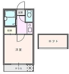 リブレス八木崎 1Kの間取図画像