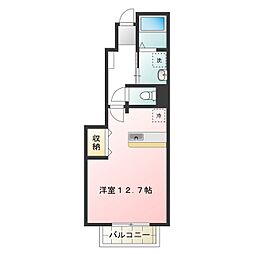 フローラルステージ白鷺 ワンルームの間取図画像