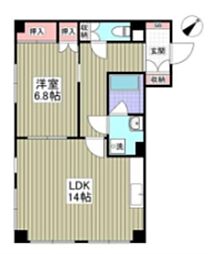 Mハイツ 1LDKの間取図画像