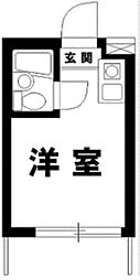 スカイコート品川3 ワンルームの間取図画像