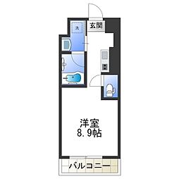 ノザキレジデンス新今宮 ワンルームの間取図画像