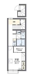 レオパレス旭ヒルズ2 1Kの間取図画像