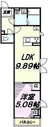 シャルマンY 1LDKの間取図画像