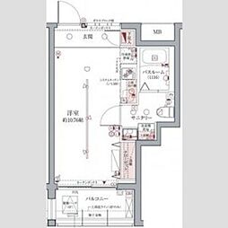 ラグディア高輪 ワンルームの間取図画像