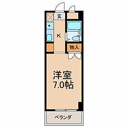 TAKANOビル 1Kの間取図画像