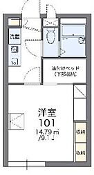 レオパレスキャピタルハイツ 1Kの間取図画像