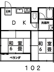 メゾンパステル2 2DKの間取図画像