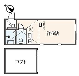 ユナイトステージジェットストリーム ワンルームの間取図画像