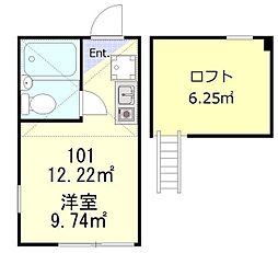 クレール上野 ワンルームの間取図画像