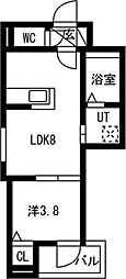 LIX京都桂川 1LDKの間取図画像