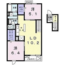 ラ・ルーチェ 2LDKの間取図画像