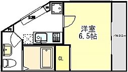モダンモート徳丸 1Kの間取図画像