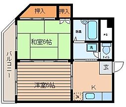 エステ.カーサ藤沢本町 2Kの間取図画像