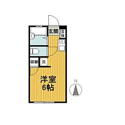 ブラザーハイム ワンルームの間取図画像