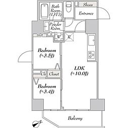 リテラス浅草橋イースト 2LDKの間取図画像