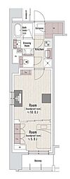 渋谷区本町3丁目マンション 2Kの間取図画像