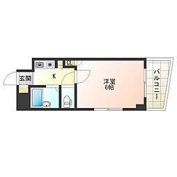 K'sマンション 1Kの間取図画像