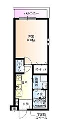 枚方市津田駅前1丁目アパート 1Kの間取図画像