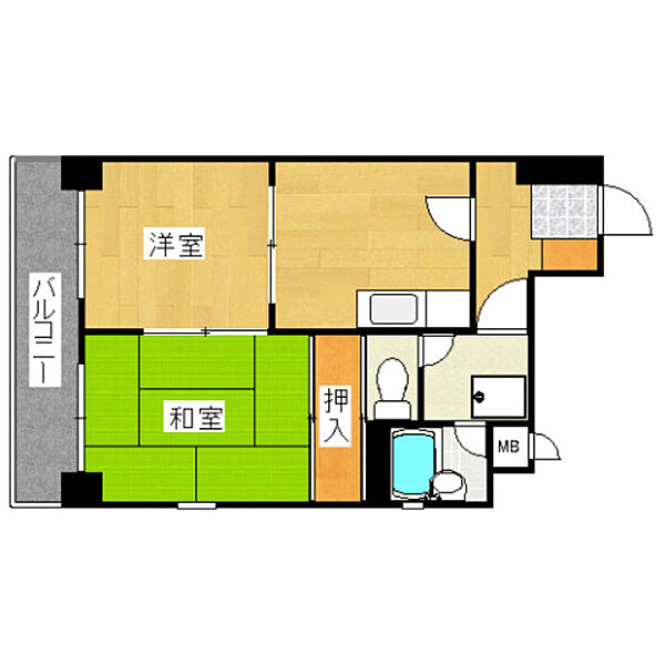 Green View姪浜 503｜福岡県福岡市西区愛宕１丁目(賃貸マンション2DK・5階・42.95㎡)の写真 その3