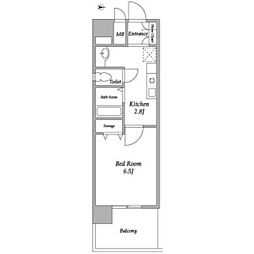 COMFORIA東品川 1Kの間取図画像