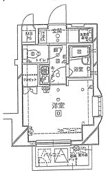 クレアシオン市ヶ谷西 2階1Kの間取り