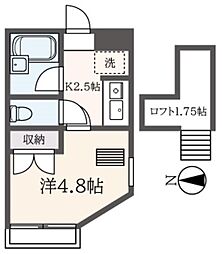 ストロベリーハイム 1Kの間取図画像