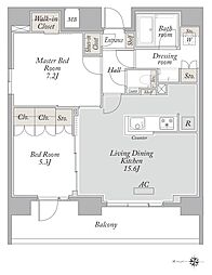 ラクラス浅草 2LDKの間取図画像