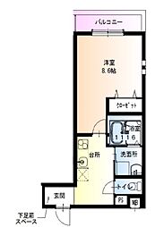 JR片町線(学研都市線) 徳庵駅 徒歩6分の賃貸アパート 1階1Kの間取り