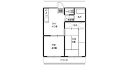 ハイツ荒田B 2DKの間取図画像