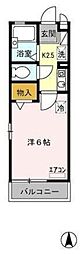 パークサイドMOGI 1Kの間取図画像