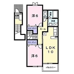 フィオレンテ1 2LDKの間取図画像