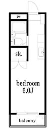 グリーンタウン・ミキ 1Kの間取図画像
