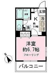 ミリアビタNo.5 1Kの間取図画像