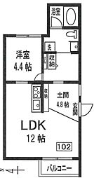 星月夜 1LDKの間取図画像