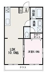 ドウェル和光 1LDKの間取図画像