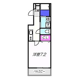 フジパレス堺もずノースII番館 2階1Kの間取り