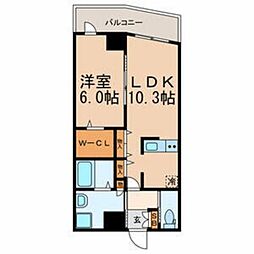 メゾン TADO 4階1LDKの間取り