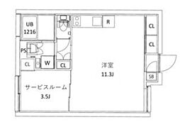 CITY WALK新江古田 4階ワンルームの間取り