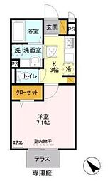 メゾン・ド・オール 1Kの間取図画像