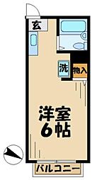 サンライズSATOH 1Kの間取図画像
