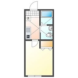 新築 月見台アパート 1Kの間取図画像