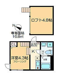 ハーモニーテラス鎌倉3 1Kの間取図画像