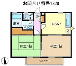 エスポワールN 2DKの間取図画像