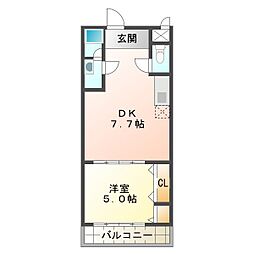 フジパレス草尾 1DKの間取図画像