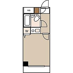 ライオンズマンション北綾瀬第2 2階ワンルームの間取り