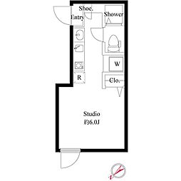 セレブラーレ町屋 1階ワンルームの間取り