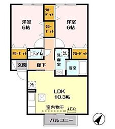 フローラル・ガーデン 2LDKの間取図画像