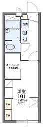 レオパレス水元 1Kの間取図画像