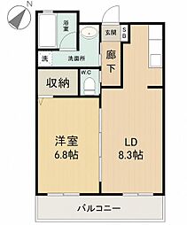 すずの杜 1LDKの間取図画像