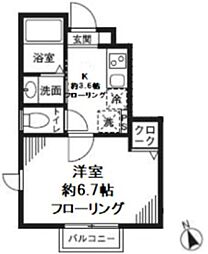 シンフォニア 1Kの間取図画像